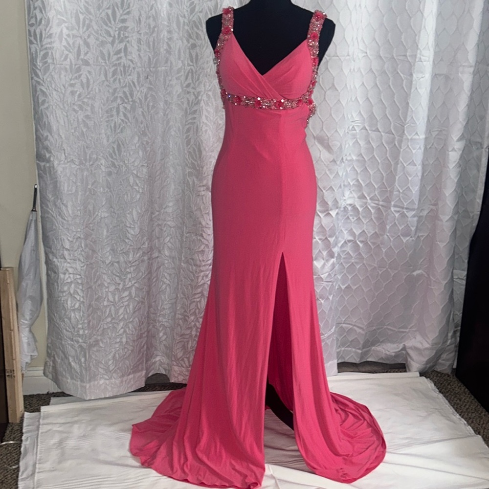Pink prom / bridesmaid open back dress